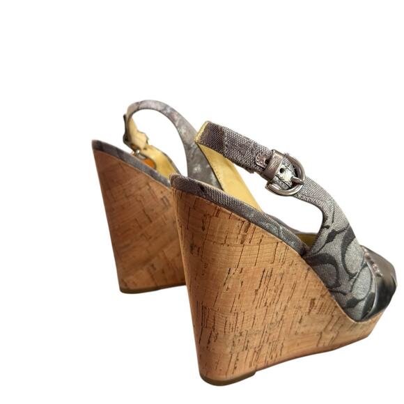 Coach Platform Wedges in Silver Size 8 - Picture 3 of 9